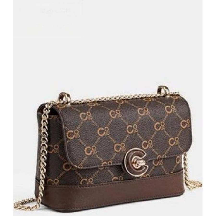 Color Block Crossbody Bag in Brown, 19.5*12*6.5 CM