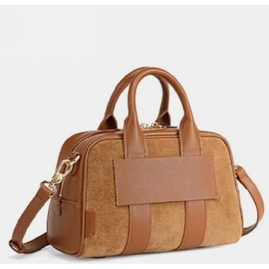 Crossbody Bag in Brown Suede, 24.5*11*15 CM