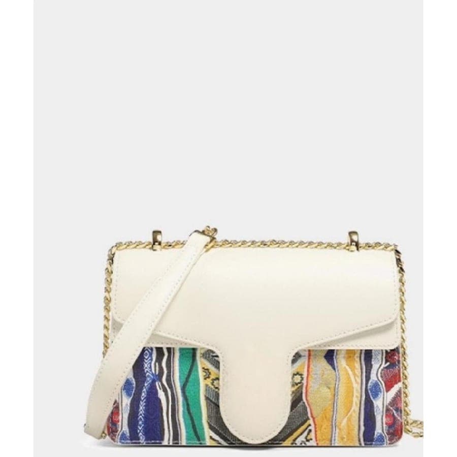 Flap Crossbody Bag in White, 21*7.5*14 CM