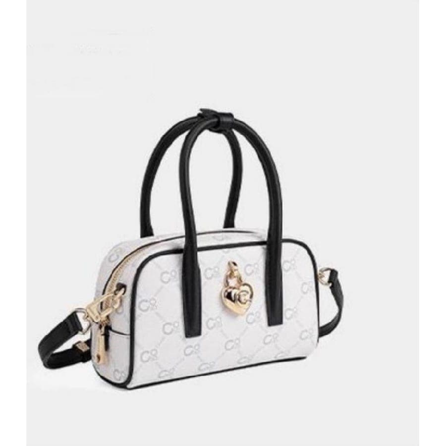 Handbag with Heart Charm in Ash Grey, 19*11*7 CM