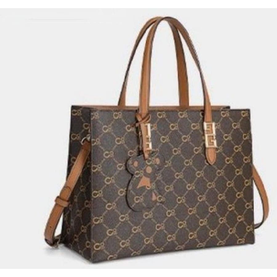 Handbag with Koala Charm in Coffee Brown, 31.5*13*24 CM
