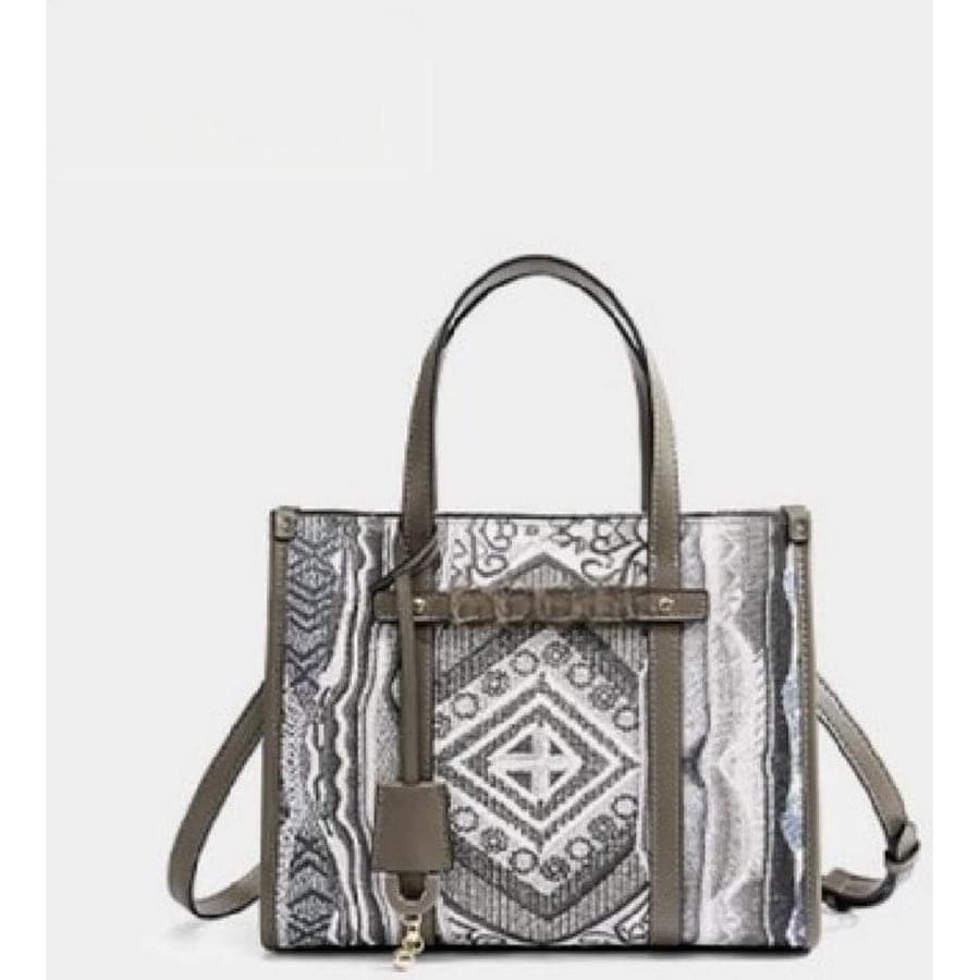 Handle Bag (Small) in White-Grey, 26*21*11.5 CM