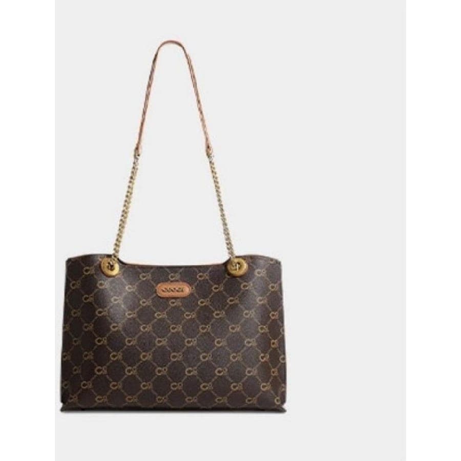 JUNGLE · Chain Shoulder Bag in Brown, 31.5*15*21 CM