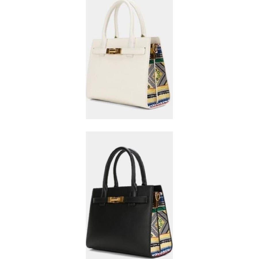 Side Print Handbag in Black, 24.5*11*19 CM