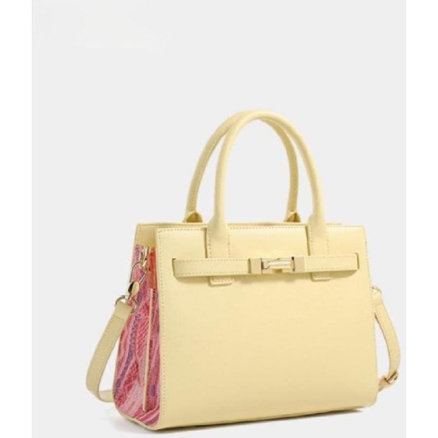 Side Print Handbag in Yellow, 24.5*11*19 CM