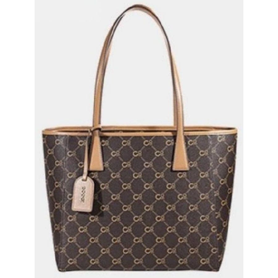 Zipper Tote Bag in Brown, 38*14.5*26 CM