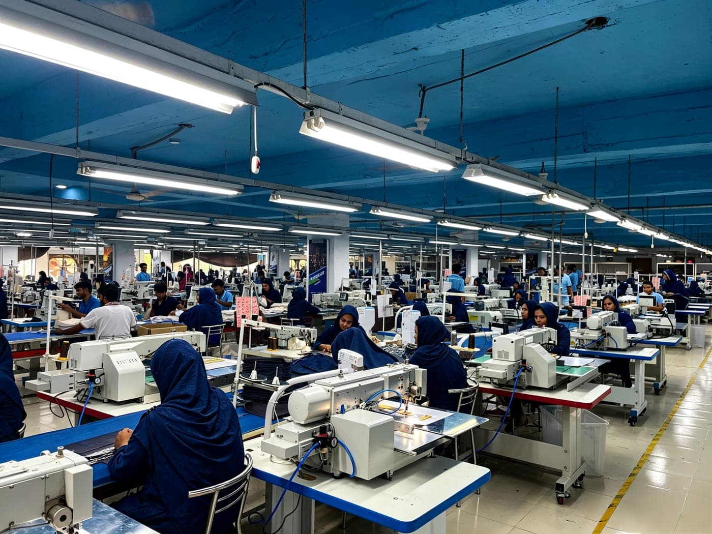 Active sewing floor at the Dhaka production center