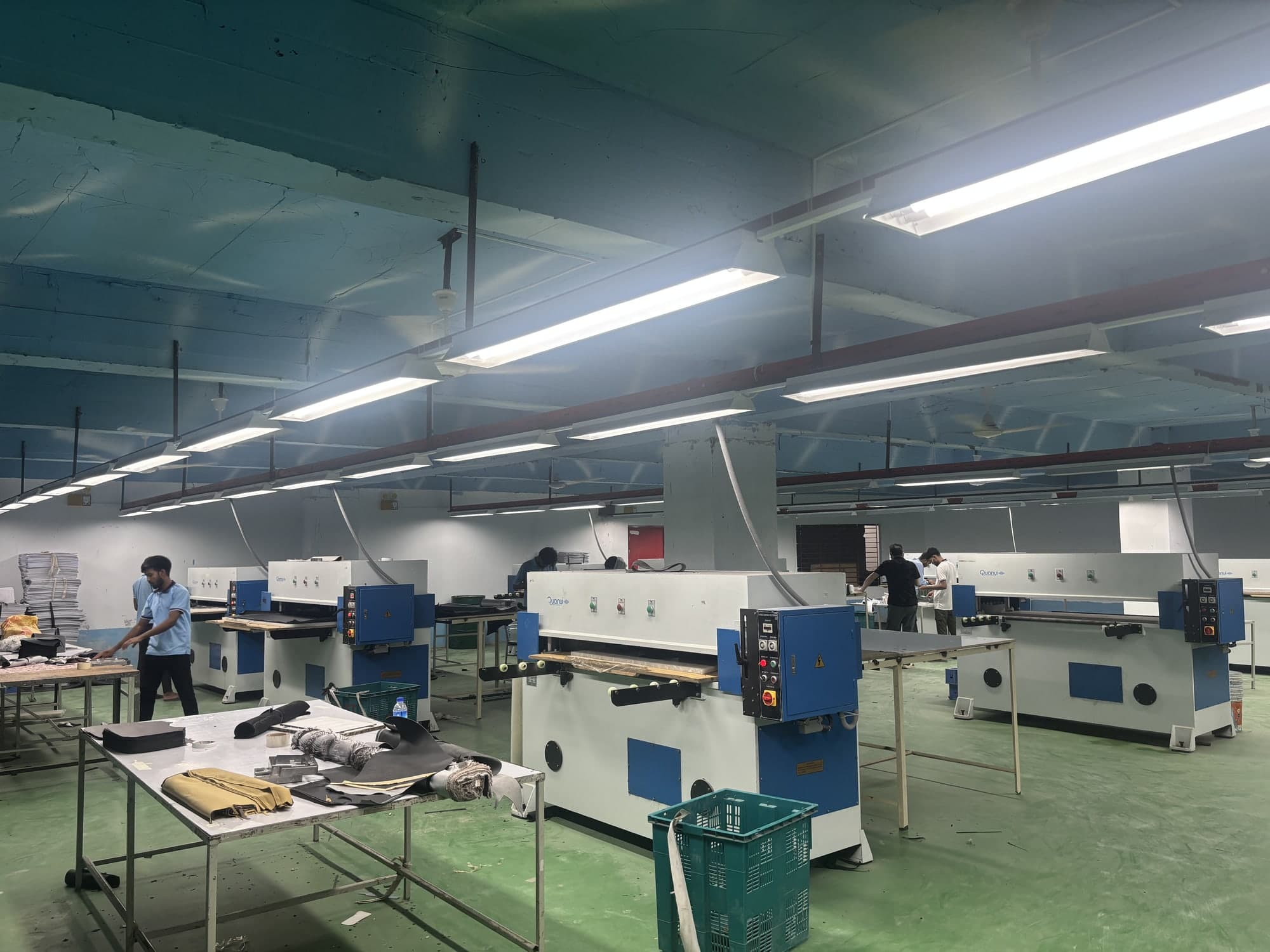 Hall of hydraulic cutting presses in the Bangladesh facility